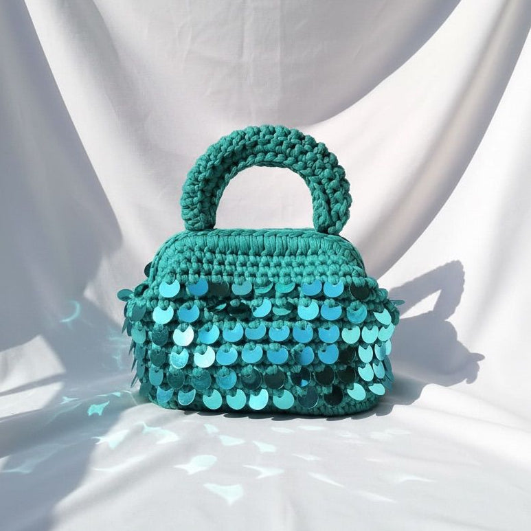 EVA SUMMER - clutch con pailettes e manico