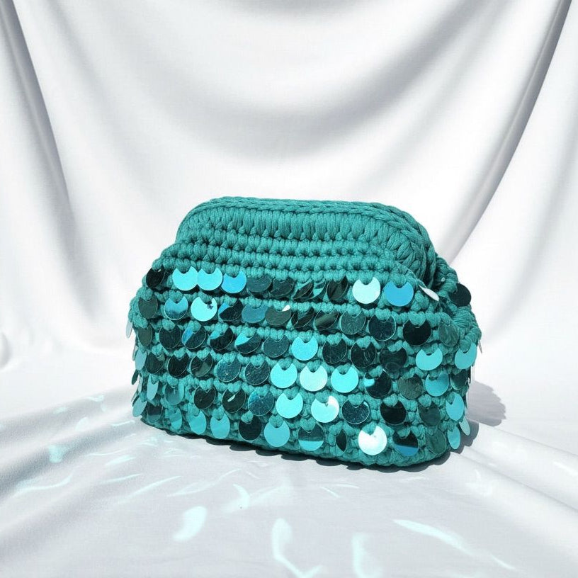 EVA SUMMER - clutch con pailettes e manico