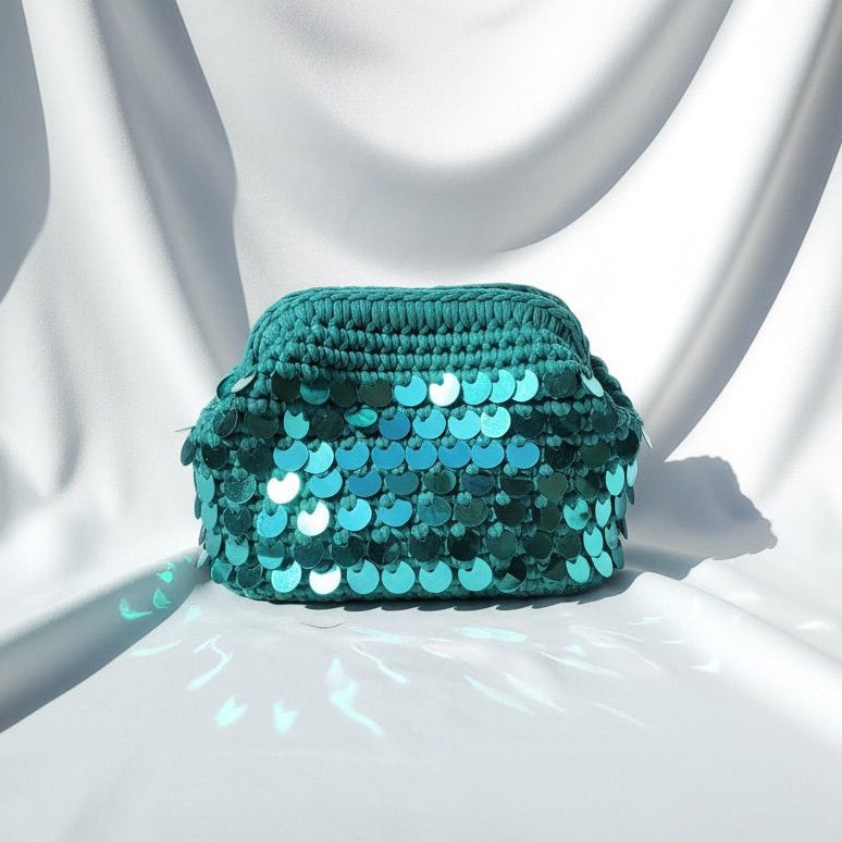 EVA SUMMER - clutch con pailettes e manico