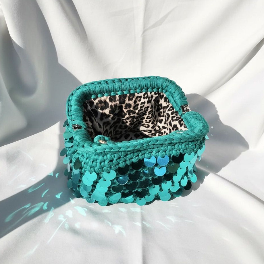 EVA SUMMER - clutch con pailettes e manico